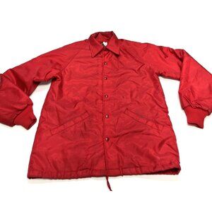 Vintage Swingster Jacket Red Retro Racing Lined 70s Snap Button Men’s M